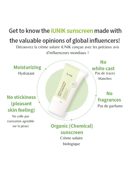 Crème solaire à la centella asiatica - iUNIK - 60ml